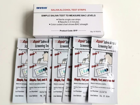 Домой 2 минуты одна прокладка теста на алкоголь 25pcs/коробка слюны шага