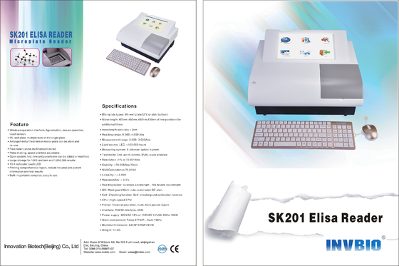 Анализатор клинической химии читателя Elisa Microplate канала SK201 8